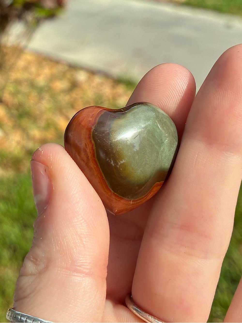 Polychrome Jasper Heart Handwoven Macramé Necklace - Picture 6 of 8